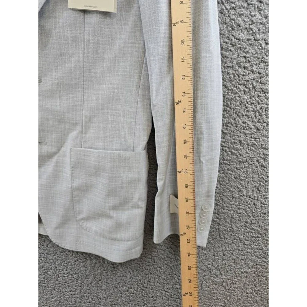 Calvin Klein Slim Fit Sport Coat Blazer Men's 38R Heather Grey Front Button